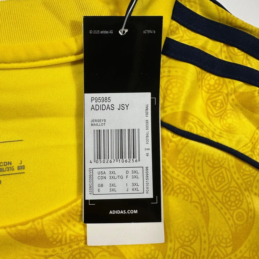 Al Nassr Ronaldo 7 Jersey Mens 3XL Adidas Slim Fit Home Kit Yellow NEW